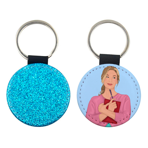 Bridget Jones Inspired Illustration - keyring by By Rosybum