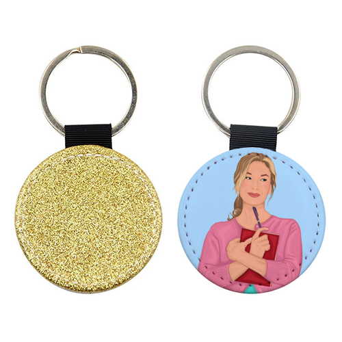Bridget Jones Inspired Illustration - keyring by By Rosybum