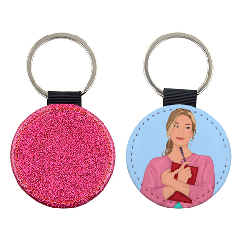 Bridget Jones Inspired Illustration - keyring by By Rosybum