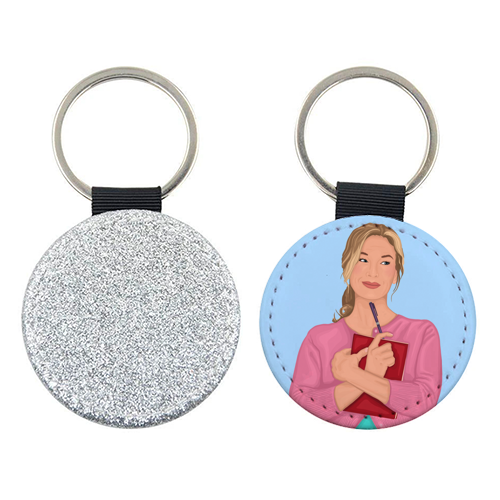 Bridget Jones Inspired Illustration - keyring by By Rosybum