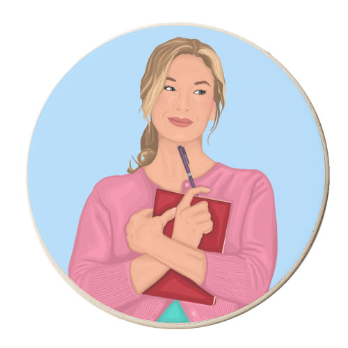 Bridget Jones Inspired Illustration - personalised beer coaster by By Rosybum