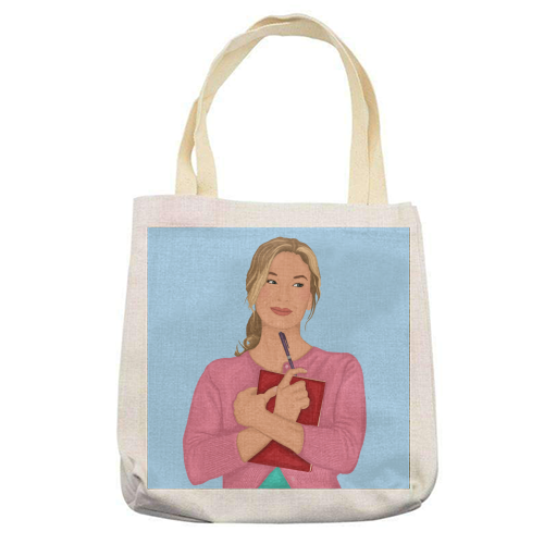 Bridget Jones Inspired Illustration - printed canvas tote bag by By Rosybum