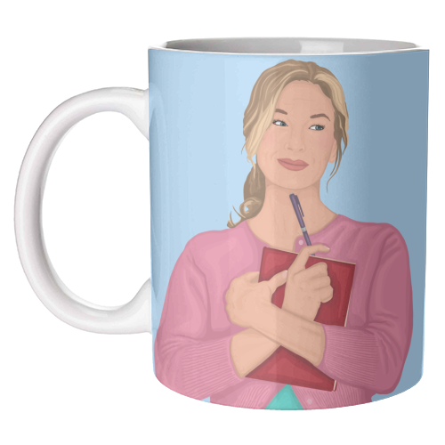 Bridget Jones Inspired Illustration - unique mug by By Rosybum