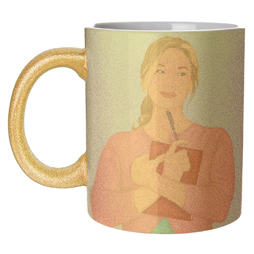 Bridget Jones Inspired Illustration - unique mug by By Rosybum