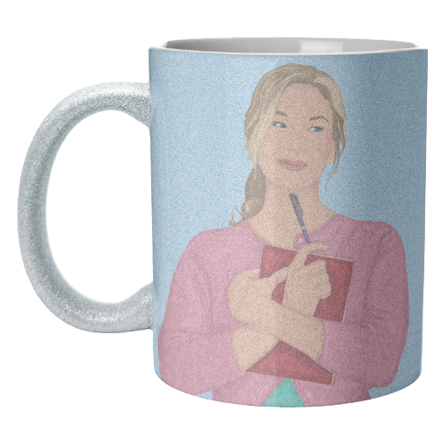 Bridget Jones Inspired Illustration - unique mug by By Rosybum