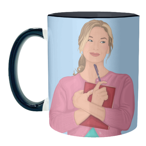 Bridget Jones Inspired Illustration - unique mug by By Rosybum
