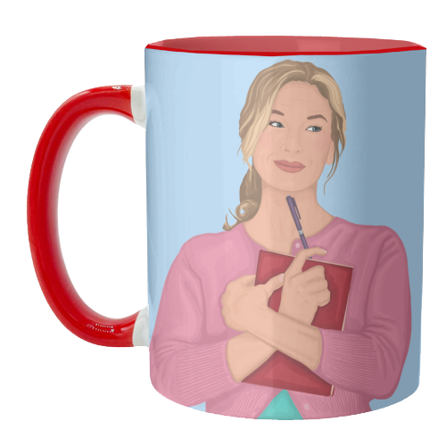 Bridget Jones Inspired Illustration - unique mug by By Rosybum