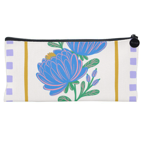 Bright Floral Illustration - flat pencil case by Natalie Rodrigues