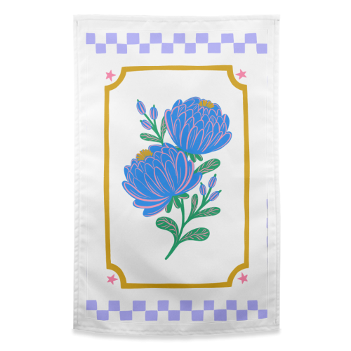 Bright Floral Illustration - funny tea towel by Natalie Rodrigues