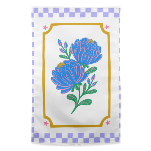 Bright Floral Illustration - funny tea towel by Natalie Rodrigues
