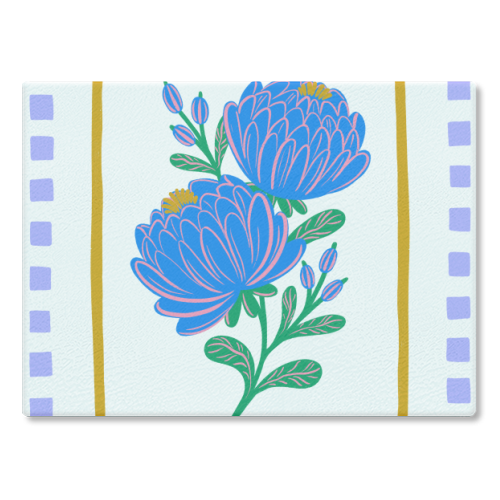 Bright Floral Illustration - glass chopping board by Natalie Rodrigues