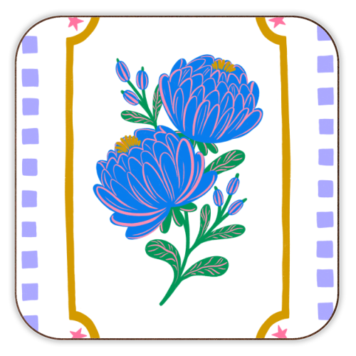 Bright Floral Illustration - personalised beer coaster by Natalie Rodrigues