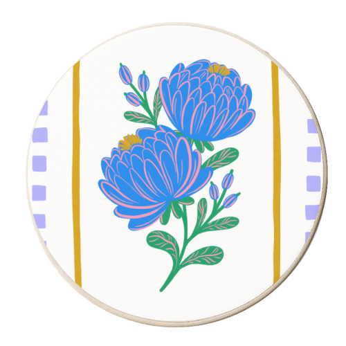 Bright Floral Illustration - personalised beer coaster by Natalie Rodrigues