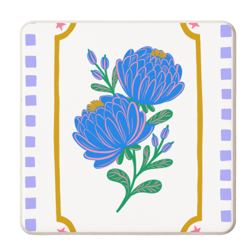 Bright Floral Illustration - personalised beer coaster by Natalie Rodrigues