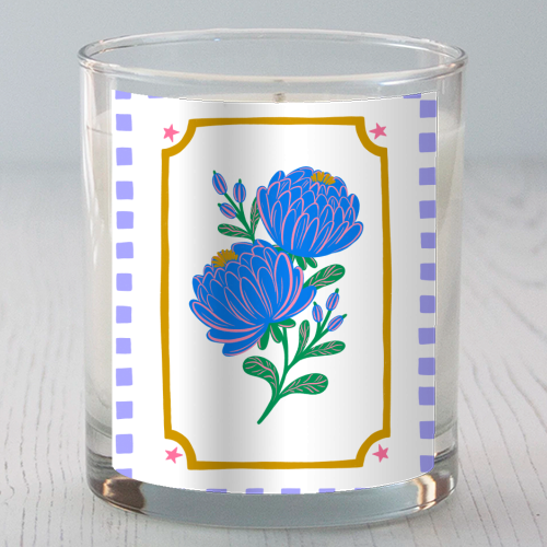 Bright Floral Illustration - scented candle by Natalie Rodrigues