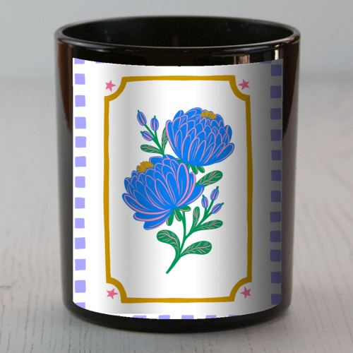 Bright Floral Illustration - scented candle by Natalie Rodrigues