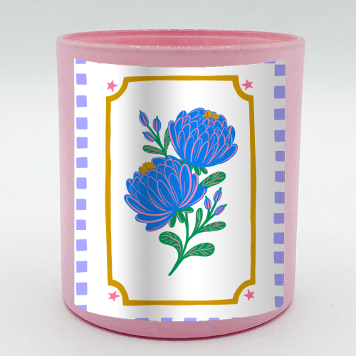 Bright Floral Illustration - scented candle by Natalie Rodrigues