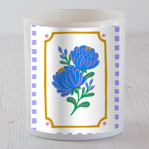 Bright Floral Illustration - scented candle by Natalie Rodrigues