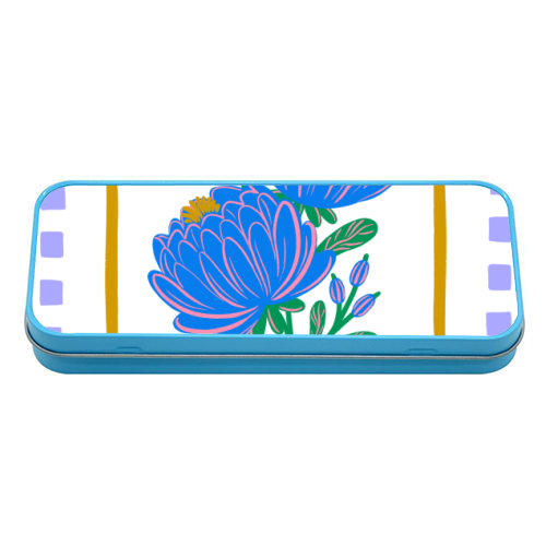 Bright Floral Illustration - tin pencil case by Natalie Rodrigues