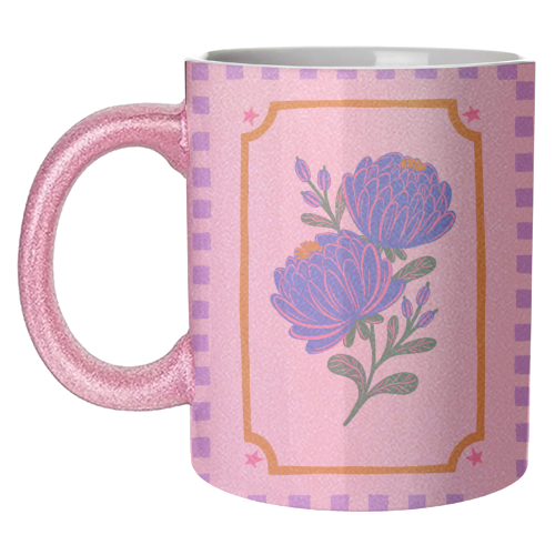 Bright Floral Illustration - unique mug by Natalie Rodrigues