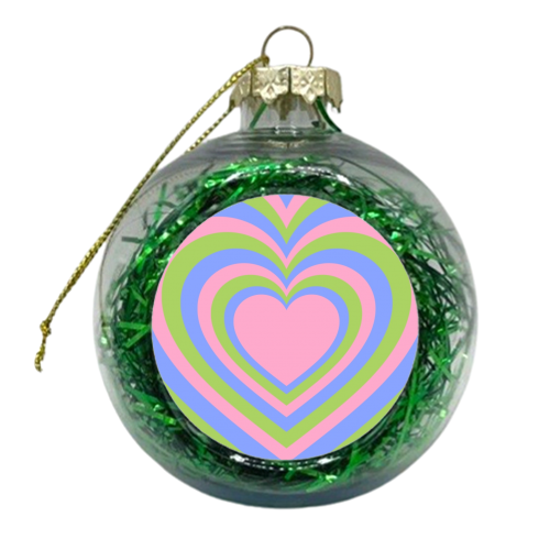 Bright heart tunnel pattern - xmas bauble by The Girl Next Draw