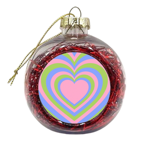 Bright heart tunnel pattern - xmas bauble by The Girl Next Draw