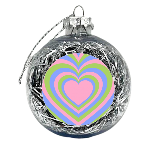 Bright heart tunnel pattern - xmas bauble by The Girl Next Draw