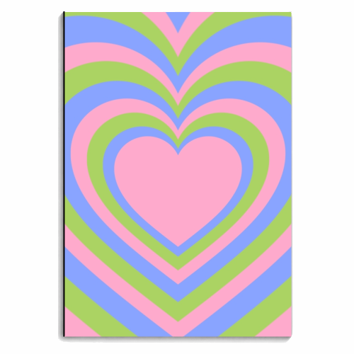Bright heart tunnel pattern - personalised A4, A5, A6 notebook by The Girl Next Draw