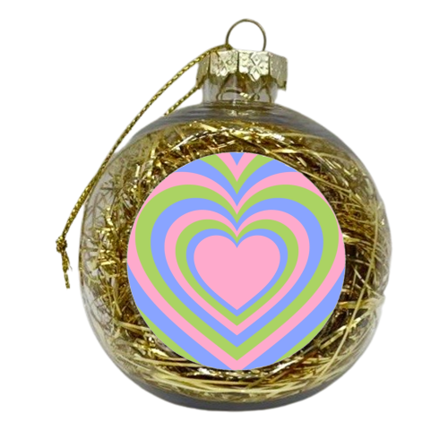 Bright heart tunnel pattern - xmas bauble by The Girl Next Draw