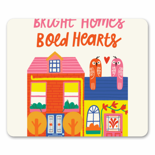 Bright Homes Bold hearts Maximalism Illustration Design - mouse mat by AbiGoLucky