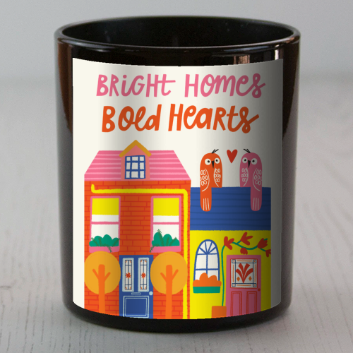 Bright Homes Bold hearts Maximalism Illustration Design - scented candle by AbiGoLucky