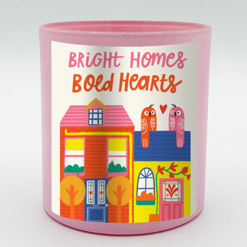 Bright Homes Bold hearts Maximalism Illustration Design - scented candle by AbiGoLucky