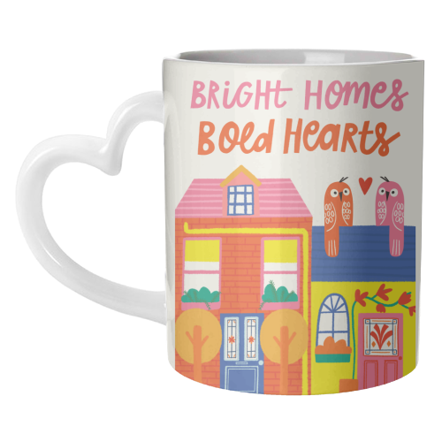 Bright Homes Bold hearts Maximalism Illustration Design - unique mug by AbiGoLucky
