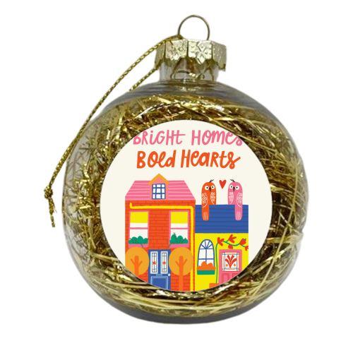 Bright Homes Bold hearts Maximalism Illustration Design - xmas bauble by AbiGoLucky