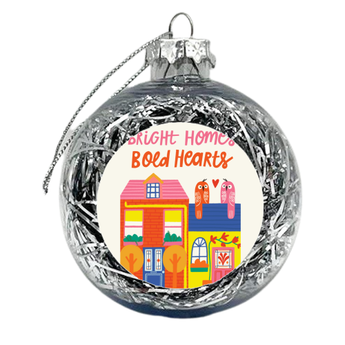 Bright Homes Bold hearts Maximalism Illustration Design - xmas bauble by AbiGoLucky