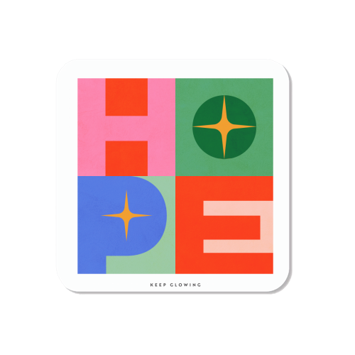 Bright Mid Mod HOPE Typography • Christmas greeting - Magnet by Dominique Vari