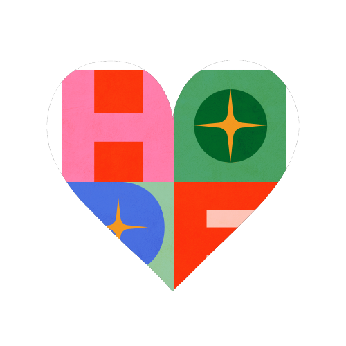 Bright Mid Mod HOPE Typography • Christmas greeting - Magnet by Dominique Vari