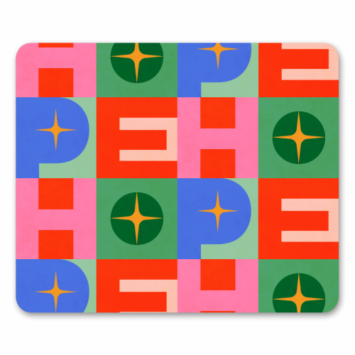 Bright Mid Mod HOPE Typography • Christmas greeting - mouse mat by Dominique Vari