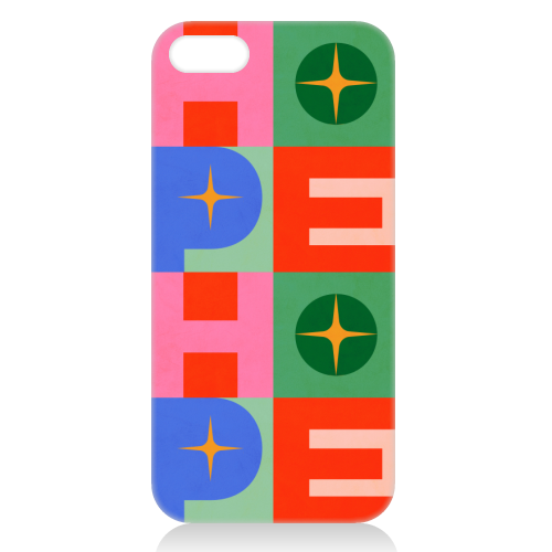 Bright Mid Mod HOPE Typography • Christmas greeting - unique phone case by Dominique Vari