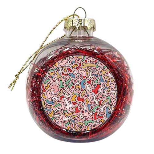 Bright penis pattern - xmas bauble by andrea zuza
