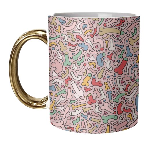 Bright penis pattern - unique mug by andrea zuza