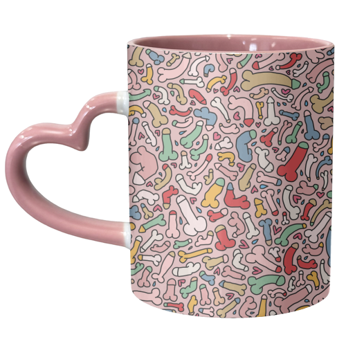 Bright penis pattern - unique mug by andrea zuza