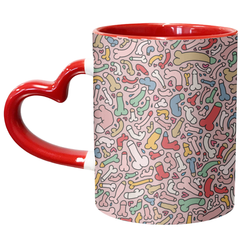 Bright penis pattern - unique mug by andrea zuza
