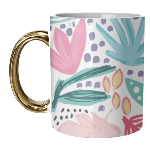 Bright Tropical Collage - unique mug by Dizzywonders