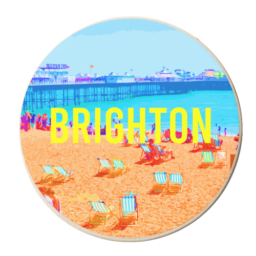 BRIGHTON BEACH - personalised beer coaster by AP