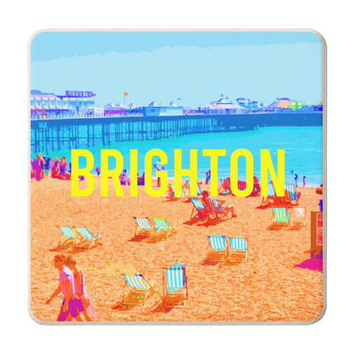 BRIGHTON BEACH - personalised beer coaster by AP