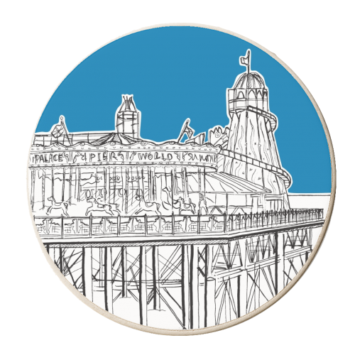 Brighton Palace Pier Fun Fair - personalised beer coaster by Adam Regester