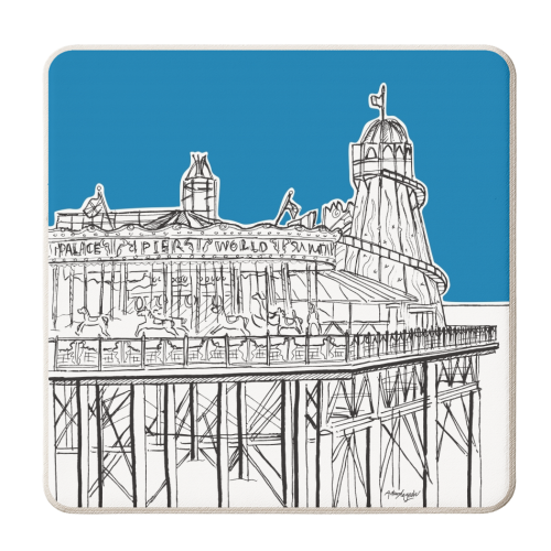 Brighton Palace Pier Fun Fair - personalised beer coaster by Adam Regester