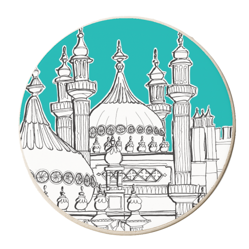 Brighton Pavilion Rooftops - personalised beer coaster by Adam Regester