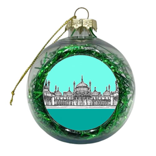 Brighton Pavilion ( turquoise/teal version) - xmas bauble by Adam Regester